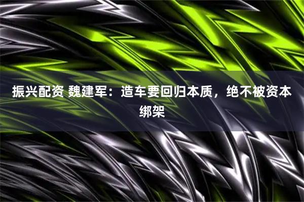 振兴配资 魏建军：造车要回归本质，绝不被资本绑架