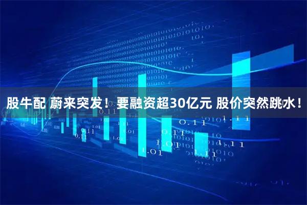 股牛配 蔚来突发！要融资超30亿元 股价突然跳水！