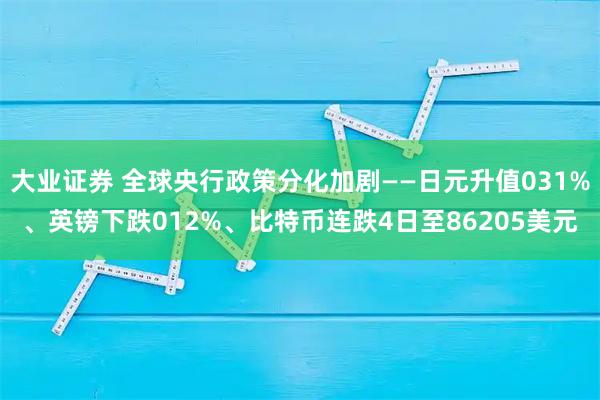 大业证券 全球央行政策分化加剧——日元升值031%、英镑下跌012%、比特币连跌4日至86205美元